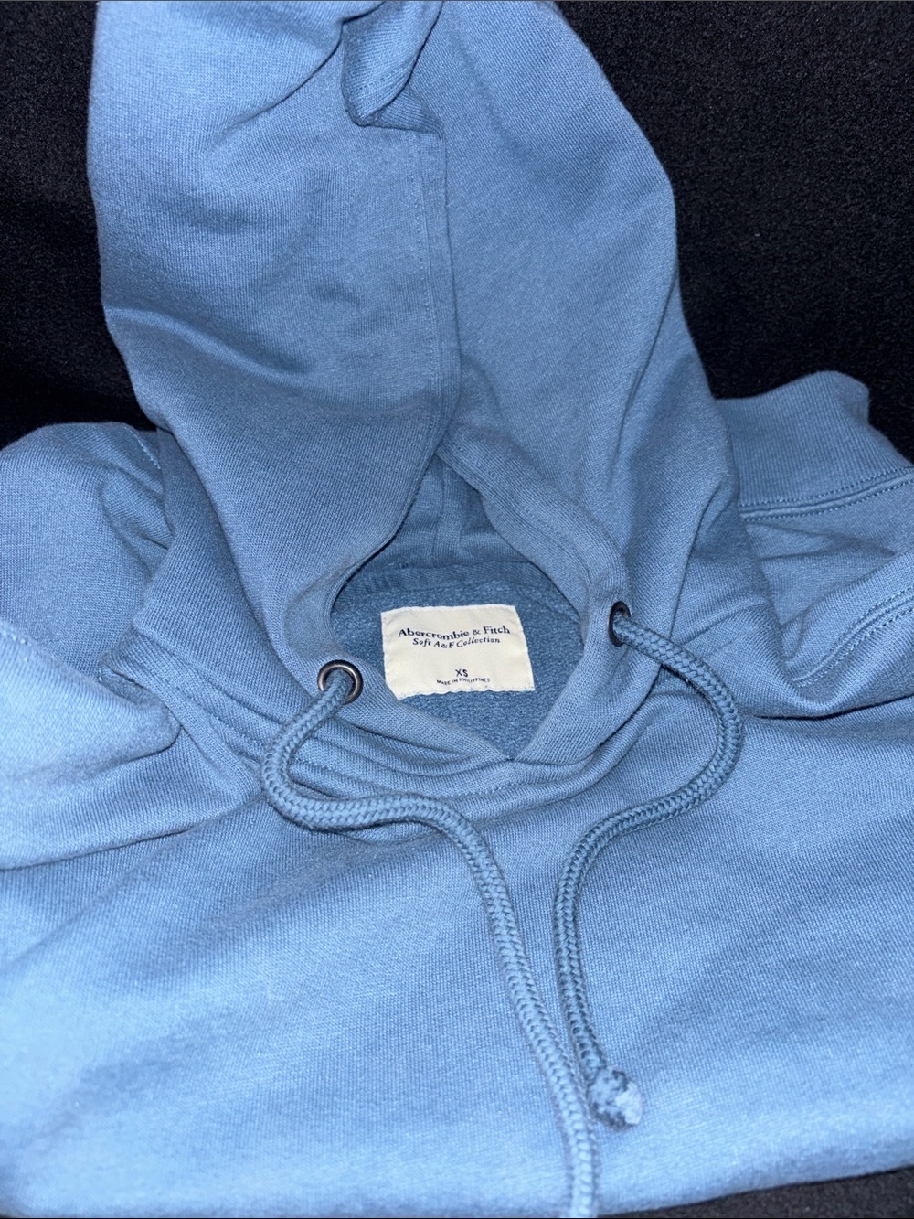 Abercrombie & Fitch Soft A&F Collection Cropped Light Blue Hoodie